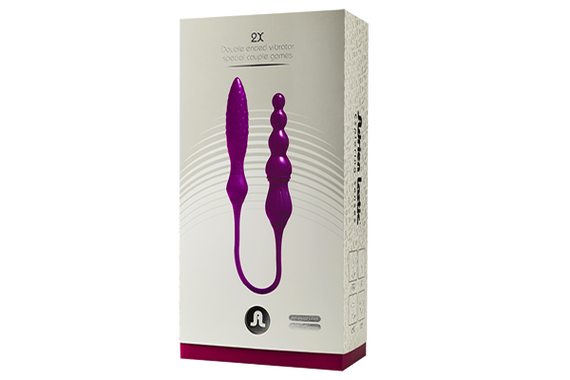 Вібратор двосторонній Adrien Lastic AD-2X з пультом LRS Sex Aura | Зображення 1