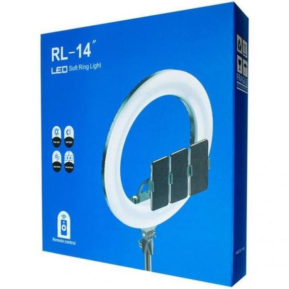 Кольцевая лед-лампа для студийного освещения LED лампа RL-14 Soft Ring с пультом для фото и видео | Зображення 4