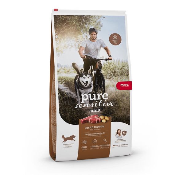 Корм Mera Pure Sensitive Dog Adult Fresh Meat Rind & Kartoffel сухий з яловичиною для дорослих собак усіх порід 1 кг