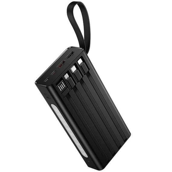Портативное ЗУ Power Bank Hoco J155 Shine 22.5W+PD20W with 4 cables 20000 mAh Black | Зображення 3