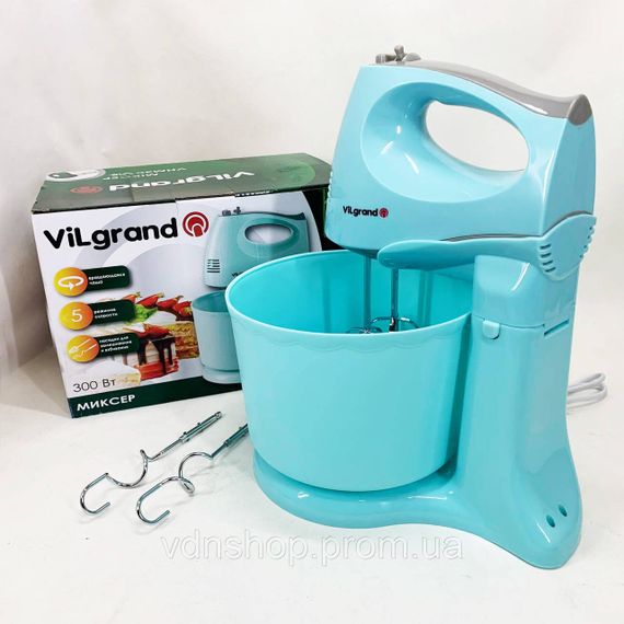 Міксер для хлібного тіста ViLgrand VHM3017B 300 Вт, Міксер з додатковими насадками TY-79 | Зображення 1