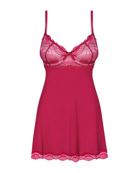 Пеньюар Obsessive Rosalyne babydoll Бордовий S/M | Зображення 4