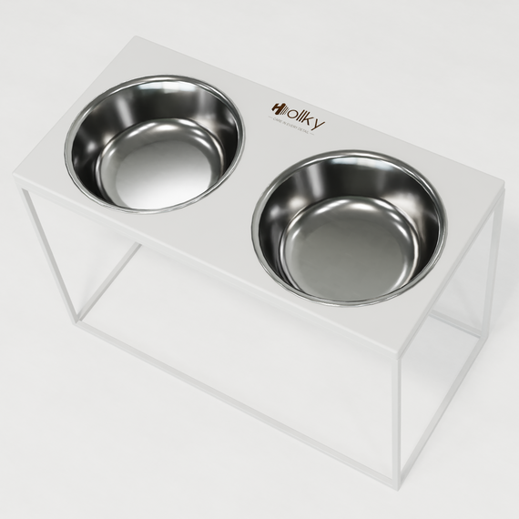 Миски на подставке для очень больших собак Hollky Base XXL40 (2 × 2,8 л) BXXL40-643240-WHWH | Зображення 2