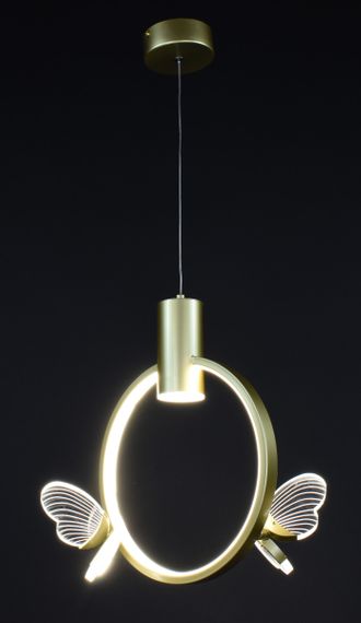 Люстра світлодіодна підвісна LED світильник для квартири на стелю лед 27277 Золото 45-100х23х33 см. | Зображення 4