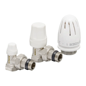 Комплект для подключения радиатора Koer SET-11 - 1/2"x1/2" (угловой) с термоголовкой ВЗ (KR3175)