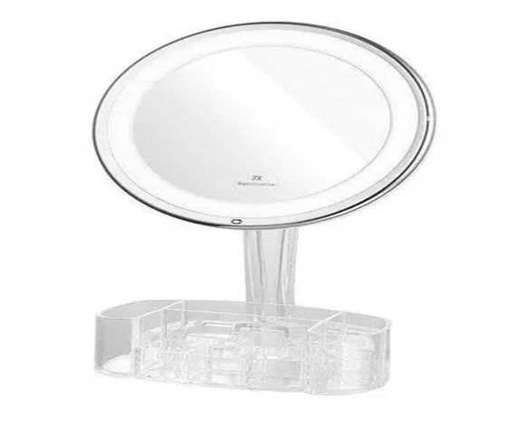 Багатофункціональне дзеркало Cosmetic mirror з LED підсвічуванням кругле 26LED 360° та органайзером XH-086 Білий (XH-086_276) | Зображення 2