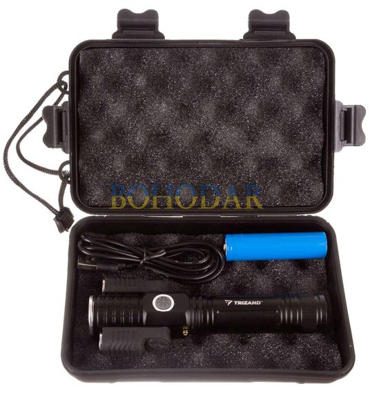 Ліхтарик ліхтар фонарик 2/1 TRIZAND L18369 тактичний +2xXPE 2 БІЧНІ ЛІХТАРІ CREE T6 USB Польща! | Зображення 8