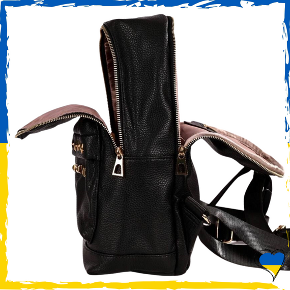 Рюкзак жіночий з якісної екошкіри. Рюкзак для дівчаток. Рюкзак чорний | Зображення 3