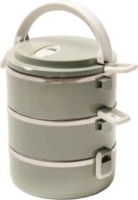 Ланч-бокс Supretto трехсекционный круглый из нержавеющей стали 1500 мл