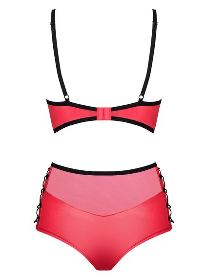 Комплект белья Obsessive Leatheria set Красный S/M | Зображення 3