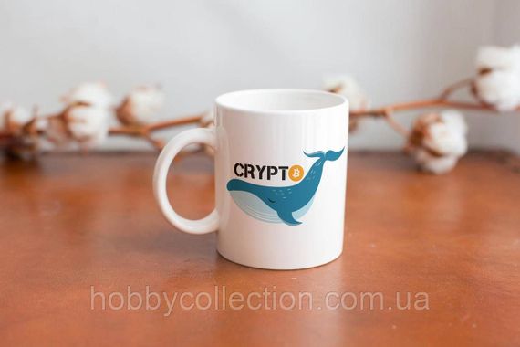 Кружка з принтом "Crypto" 330 мл Біла | Зображення 1