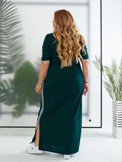 Женское спортивное платье длинное с разрезами MN141 цвет зеленый, размер 46/48 | Зображення 6