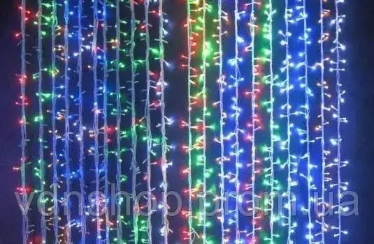 Новорічні гірлянди. Гірлянда водоспад 320-400L 3x3м (10х32 Ламп) Мікс (7149) | Зображення 1