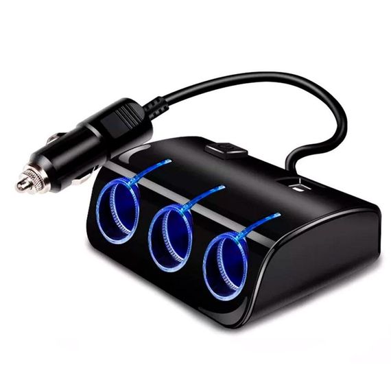 АЗУ разветвитель WEIFENG,12V-3x12V + 2 * USB,Black,Blister | Зображення 3