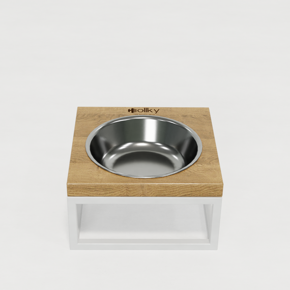 Миска на подставке для кошек и маленьких собак Hollky Base Solo S (1 × 0,45 л) Solo S-18187-WHNT | Зображення 1