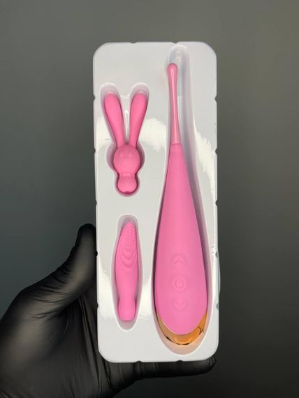 ВІБРАТОР ЖІНОЧИЙ гарний рожевий 2 насадки | Зображення 7