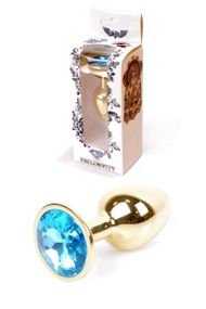 Анальная пробка Boys of Toys Jewellery Gold Plug Светло-голубой 2,7 см