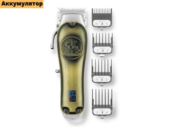 Професійна бездротова машинка для стрижки волосся з насадками XRPO V-658 жовта (41483-658_836) | Зображення 1