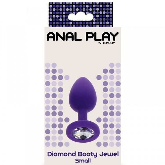 Анальна пробка S із кристалом Toy Joy, фіолетова, 7 х 2.5 см Sex Aura | Зображення 3