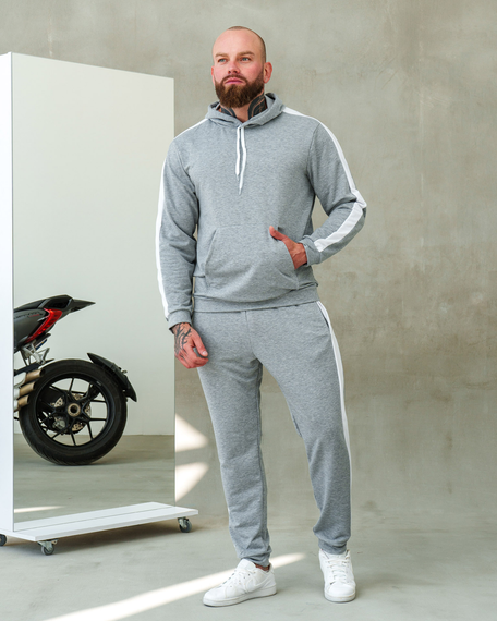 Костюм Лампас весна сіро-білий L XL | Зображення 5