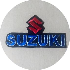 Нашивка на одежду (термо) Suzuki 112*56 мм Синій