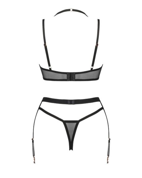 Комплект 3 предмети - ліф, стрінги та пояс для панчох Selinne 3-pcs set, чорний, XS/S Sex Aura | Зображення 5