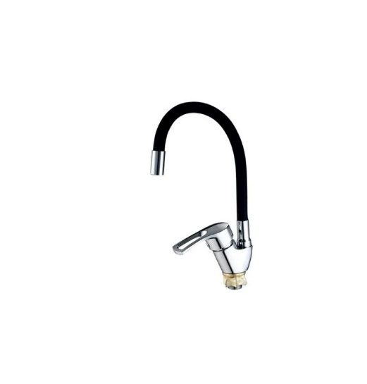 Змішувач для кухні Mixxus YUB4-181 Reflector Black з чорним силіконовим виливом (MI6481)