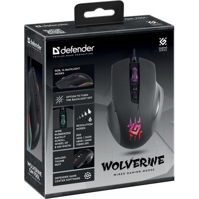Мышка Defender Wolverine GM-700L RGB USB Black (52700) | Зображення 5