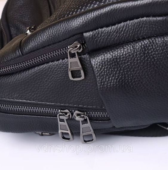 Рюкзак женский кожаный с тиснением под рептилию 23х30х13, сумка наплечная для города, черная | Зображення 8