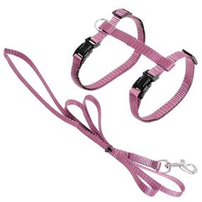 Поводок со шлейкой для котов Flamingo Cat Harness and Leash Ziggi, розовый