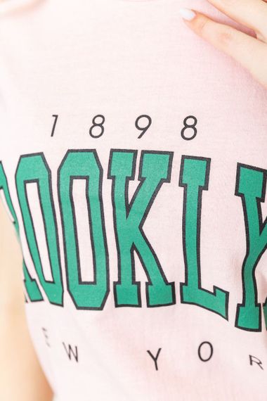 Футболка жіноча з принтом, колір світло-рожевий, 221R3061 | Зображення 4