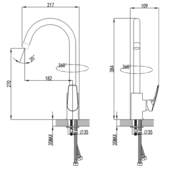 Змішувач для кухні Corso SERIO DC-5B146C | Зображення 1