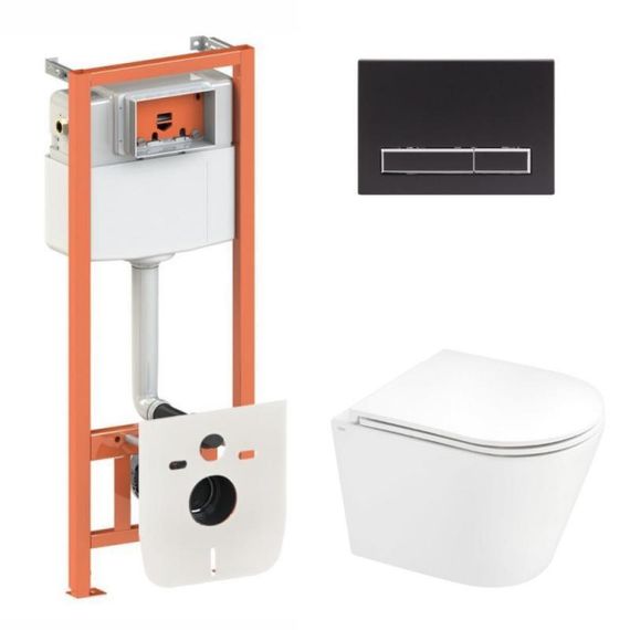 Готове рішення Qtap для ванної кімнати: підвісний унітаз Scorpio Ultra Quiet + комплект інсталяції Nest 4 в 1 (лінійна клавіша