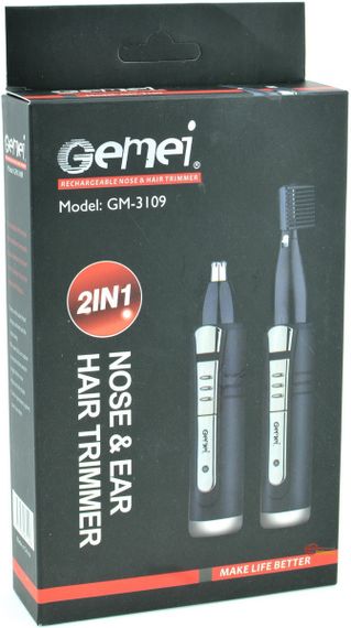 Триммер для стрижки волос носа ушей бровей Gemei GM 3109 2в1 машинка для удаления волос на лице | Зображення 9