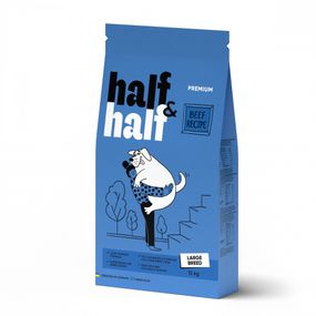 Корм сухий HalfHalf для дорослих собак великих порід із яловичиною 12 кг
