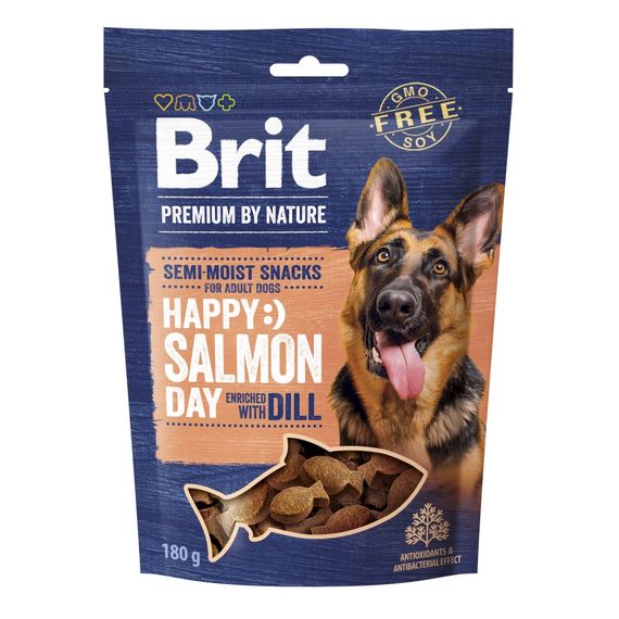 Ласощі для собак з лососем Brit Premium Semi-Moist Snacks Salmon With Dill, 180 гр