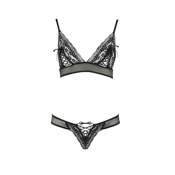Комплект білизни ERZA SET black L/XL - Passion: ліф і трусики, L/XL | Зображення 2