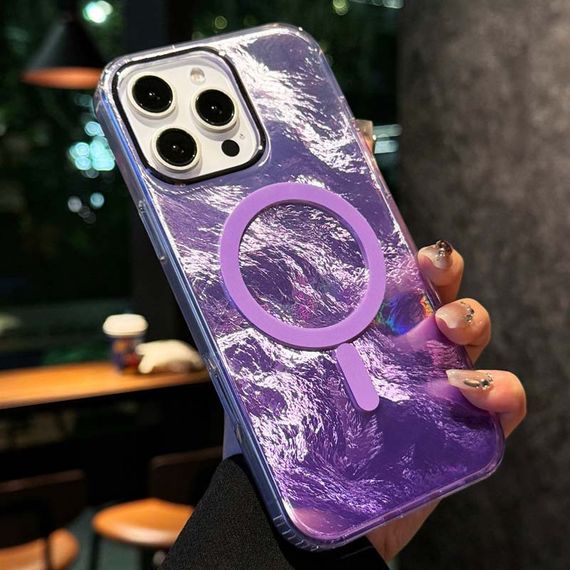 Чехол TPU Shiny Mountain (MagFit) для Apple iPhone 16 Pro Max (6.9") Purple | Зображення 2