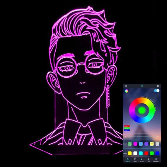 Акриловый светильник-ночник управление с телефона Сюдзи Ханма tty-n001429