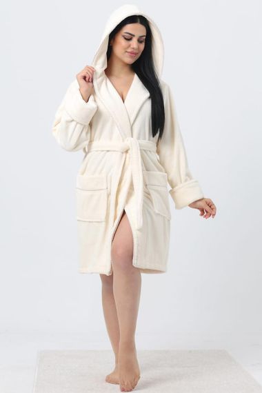 Жіночий халат Nusa 6915, кремовий 2XL