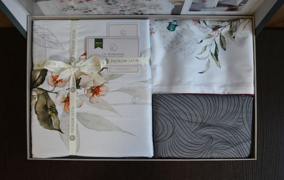 Постельное белье La Romano Premium Satin 200×220 Floral Grey | Зображення 6