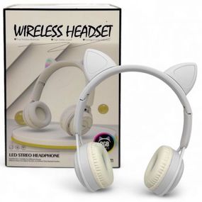 Навушники бездротові, підсвічування, Bluetooth, (БІЛІ)