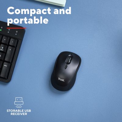 Мышка Trust Yvi+ Silent Wireless/Bluetooth Glossy Black (25512) | Зображення 1