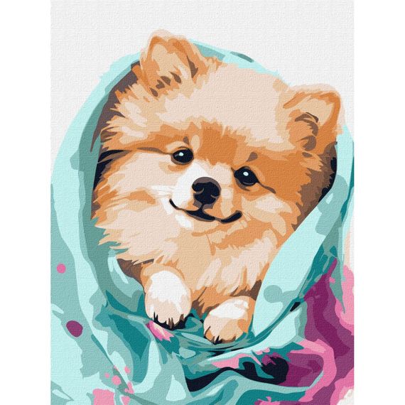Картина за номерами "Щасливий шпіц" ©art_selena_ua KHO6545 30х40 см