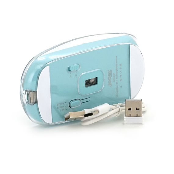 Миша бездротова JEDEL WD131P-BU, 800/1200/1600DPI, 2.4 GHz+Bluetooth 5.0, 3.7V 300mAh, Type-C заряджання. 109x60x32 мм. | Зображення 3