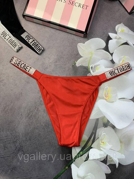 Женские трусики Бразилиана Victoria's Secret со стразами, женские трусики танга Виктория Сикрет со стразами L,