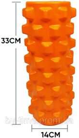 Масажний ролик EasyFit Grid Roller PRO 33 см Помаранчевий