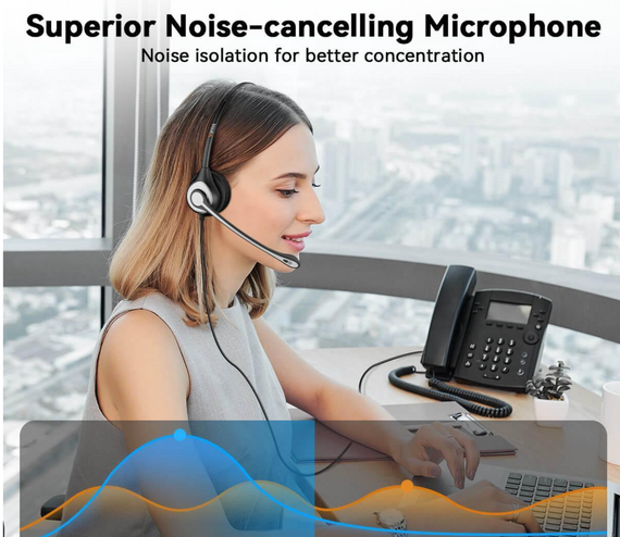 Гарнітура Wantek® H602 RJ9/RJ2 з QD для офісних телефонів та кол-центрів | Зображення 2