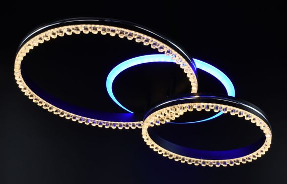 Люстра світлодіодна стельова LED світильник для квартири на стелю лед з пультом 26522 Чорний 12х40х61 см. | Зображення 8