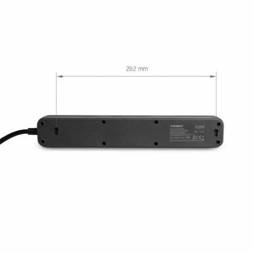 Мережевий подовжувач із заземленням 4 розетки/1USB-A/1Type-C 3м з кнопкою чорний VF-PD43G1QC1PD-B Oncord Videx | Зображення 2